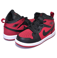 NIKE AIR JORDAN 1 MID TD gym red/black-white 640735-610画像
