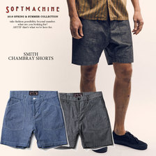 SOFTMACHINE SMITH CHAMBRAY SHORTS(SHORT BAKER PANTS)画像