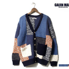 GAIJIN MADE GKW-127 MIX YARN LONG V CARDIGAN画像