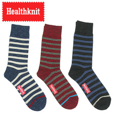 Healthknit スラブボーダー ソックス 3P 191-3513画像