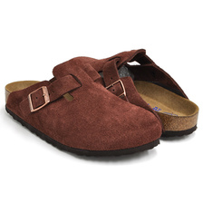 BIRKENSTOCK Boston SOFT FOOTBED PORT SUEDE REGULAR 1011297画像