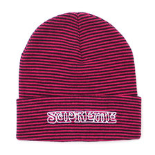 Supreme 18FW Small Stripe Beanie PINK画像