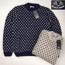 BLACK SHEEP BIRDS EYE クルーネック ウール セーター画像