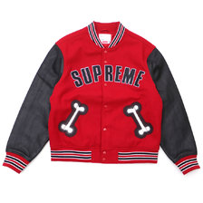 Supreme 18FW Bone Varsity Jacket RED画像