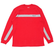 Supreme 18FW Panel Stripe Waffle Thermal RED画像