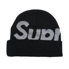 Supreme 18FW Reflective Big Logo Beanie BLACK画像