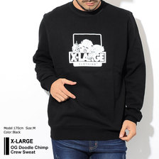 X-LARGE Doodle Chimp Crew Sweat M18C2204画像