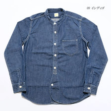 BARNS バンド カラー デニムシャツ BR-6457画像