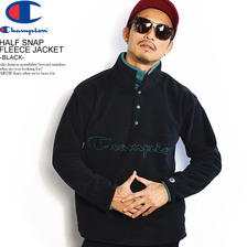 Champion HALF SNAP FLEECE JACKET -BLACK- C3-N612画像