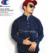 Champion HALF SNAP FLEECE JACKET -DARK NAVY- C3-N612画像