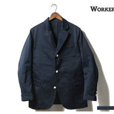 Workers Blazer, Navy Peruvian Pima Cotton Chino,画像
