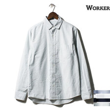 Workers Narrow Round Collar Shirt, Supima Oxford,画像