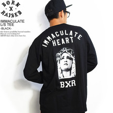 BORN X RAISED IMMACULATE HEART L/S TEE -BLACK- 395031803画像
