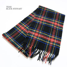 Glen Prince 100% LAMBSWOOL TARTAN SCARF "BLACK STEWART" SLS17-TK324画像