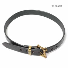 BARNS 栃木レザー Fireman's Buckle 30mm Leather Belt Gold Color Buckle】 LE-4024画像