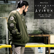 AVIREX &times; roar &times; ROYAL FLASH TYPE MA-1 CREW NECK WAPPEN CUSTOM 696718302画像