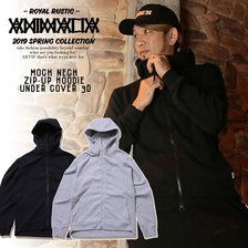 ANIMALIA MOCK NECK ZIP-UP HOODIE:UNDER COVER 3D AN19S-SW05画像