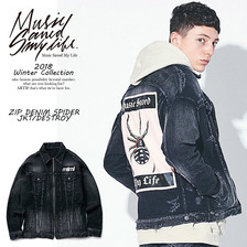 MSML ZIP DENIM SPIDER JKT/DESTROY M1H5T-JK02画像