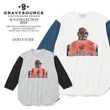 GRAVYSOURCE GOD 3/4 TEE GS19-HCS04画像