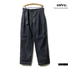 salvy; ZIMBABWE DENIM BELTED WIDE TROUSERS SV06-83U19A画像