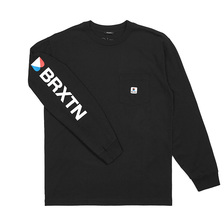 Brixton STOWELL L/S STANDARD POCKET TEE (BLACK) 06934画像