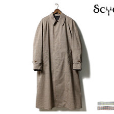 Scye ガンクラブチェック ステンカラー コート 1119-71040画像
