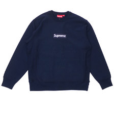 Supreme 18FW Box Logo Crewneck NAVY画像