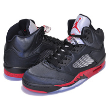 NIKE AIR JORDAN 5 RETRO black/universite red 136027-006画像