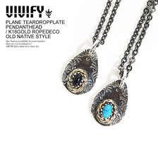VIVIFY PLANE TEARDROPPLATE PENDANTHEAD/K18GOLD ROPEDECO OLD NATIVE STYLE STO VFN-277画像