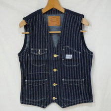 THE FLAT HEAD ウォバッシュデニムベスト DV-04WHS画像