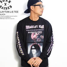 BORN X RAISED CLAYTON L/S TEE -BLACK- 395021803画像