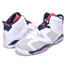 NIKE AIR JORDAN 6 RETRO(GS) TINKER white/infrared 23-neutral grey 384665-104画像