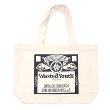 WASTED YOUTH TOTE BAG NATURAL画像