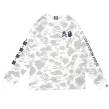 A BATHING APE &times; NEIGHBORHOOD NHBP CAMO TEE LS WHITE 182NOAPN CSM05S画像