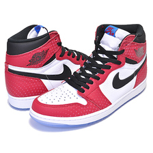 NIKE AIR JORDAN 1 RETRO HI OG SPIDER-MAN "ORIGIN STORY" gym red/black-white-photo blue 555088-602画像