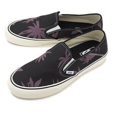 VANS SUMMER LEAF SLIP-ON SF BLACK/BLACK PLUM VN0A3MVDVT6画像
