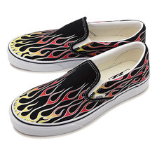 VANS MASH UP CLASSIC SLIP-ON FLAMES BLACK/TRUE WHITE VN0A38F7VKJ画像