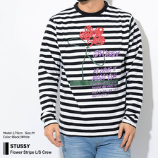 STUSSY Flower Stripe L/S Crew 1140117画像