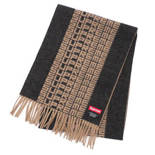 Supreme 18FW Logo Repeat Scarf BLACK画像