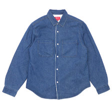 Supreme 18FW Sherpa Lined Denim Shirt BLUE画像
