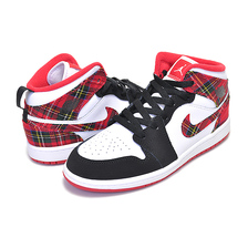 NIKE JORDAN 1 MID(PS) university red/black-white 640734-607画像