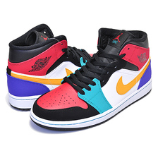 NIKE AIR JORDAN 1 MID WHAT THE NBA white/university red-black 554724-125画像