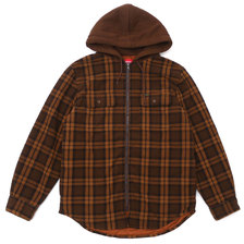 Supreme 18FW Hooded Plaid Work Shirt BROWN画像