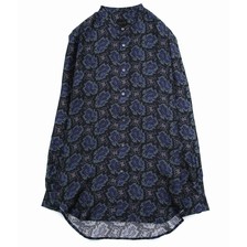 BANANA TIME SLIM GRANDAD SHIRT -PAISLEY FISH BLACK-画像
