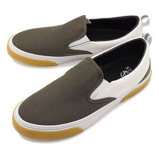 SLACK CALMER ES SLIP-ON ORIVE GREEN/WHITE/GUM SL1492-562画像