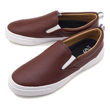SLACK CALMER LX SLIP-ON DARK BROWN/WHITE SL1225-689画像