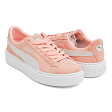PUMA SUEDE PLATFORM WNS PEACH BUD - PUMA SILVER 362223-10画像