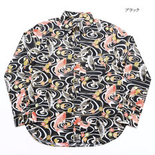 衣櫻 Lot.SA-1261 長袖レギュラーシャツ "金粉流水跳ね鯉" SA1261画像
