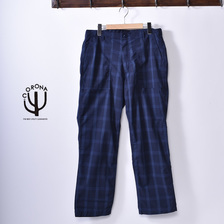 CORONA UTILITY SLACKS COOL MAX NAVY CHECK CP088NC画像