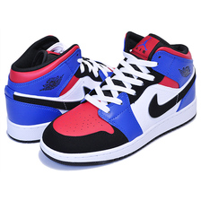 NIKE AIR JORDAN 1 MID(GS) TOP3 white/black-hyper royal 554725-124画像